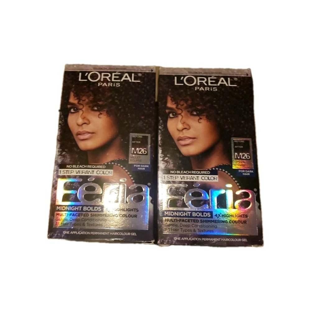 (2) L'Oreal Feria M26 Violet Eclipse Hair Color, Midnight Bold